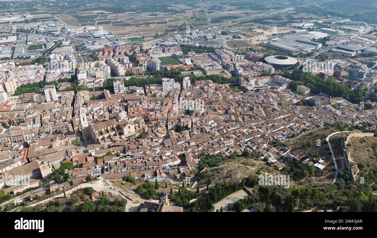 Drone photo Xativa Espagne Europe Banque D'Images