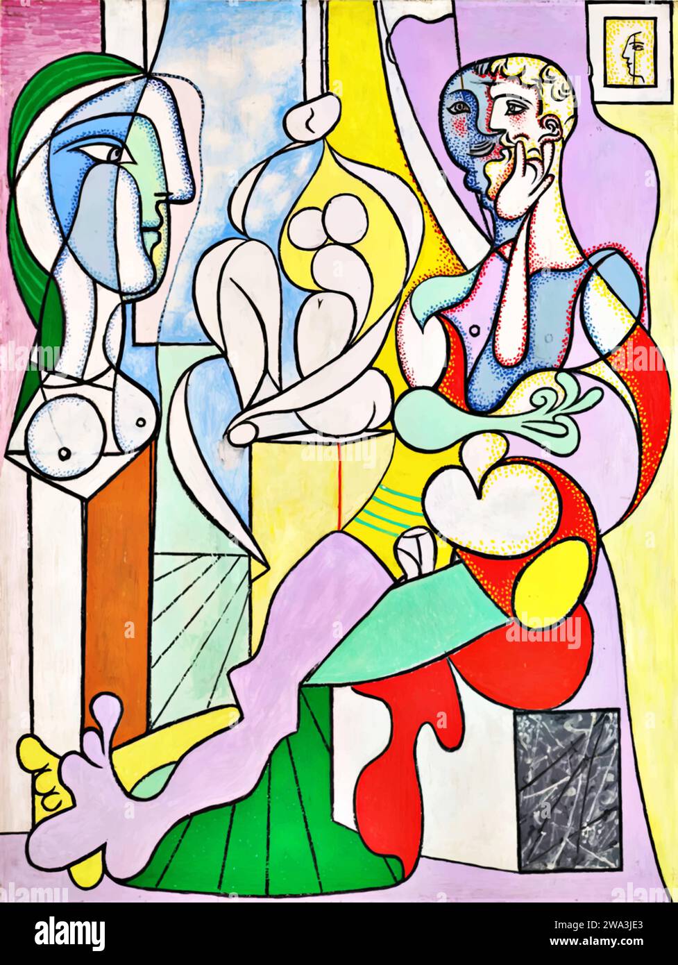 Le sculpteur, 1931 (peinture) de l'artiste Picasso, Pablo (1881-1973) Espagnol. Illustration de Vecteur