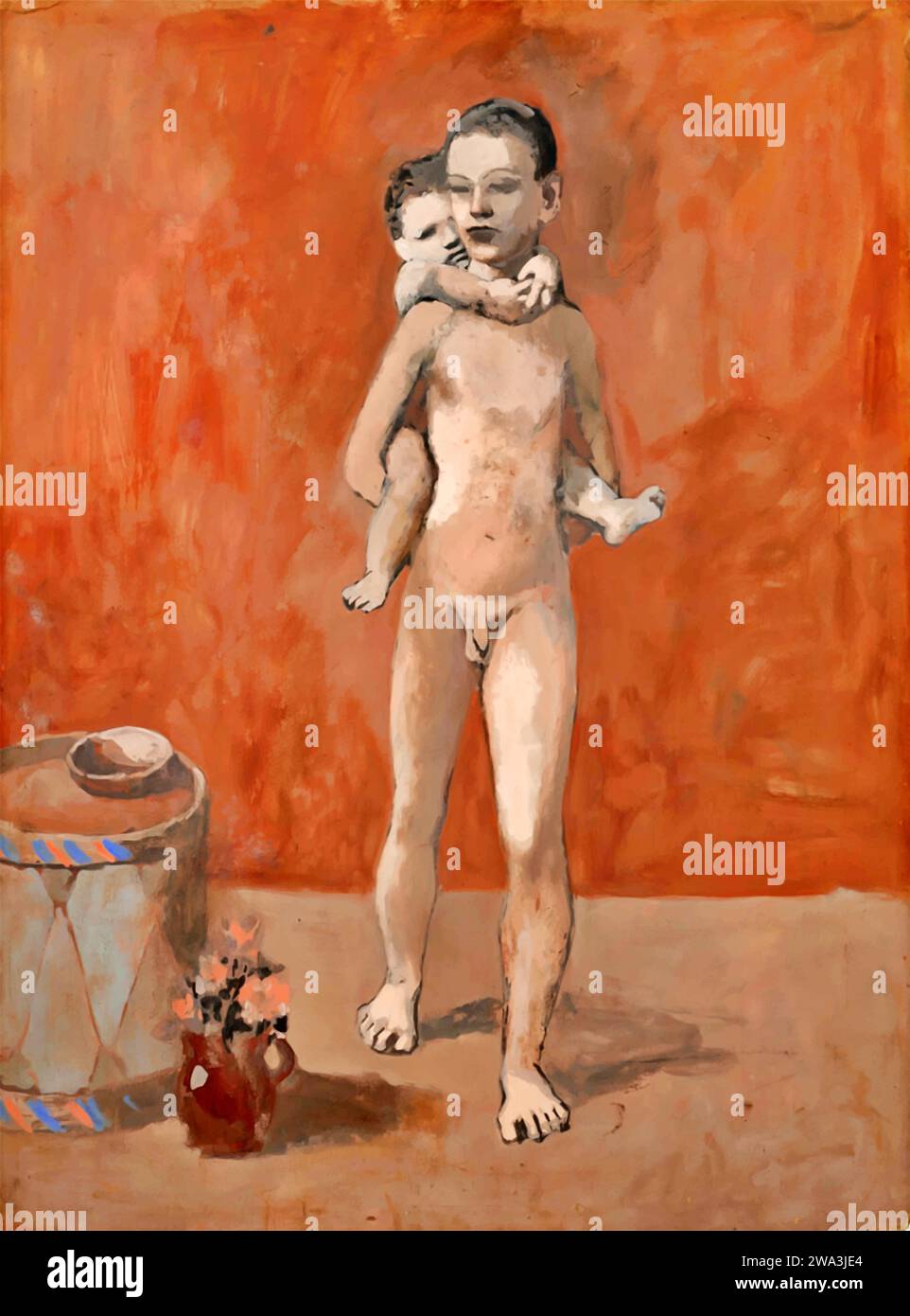 Les deux frères, 1906 (peinture) de l'artiste Picasso, Pablo (1881-1973) espagnol. Illustration de Vecteur