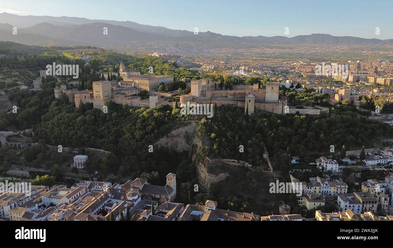 Drone photo Alhambra Grenade espagne europe Banque D'Images