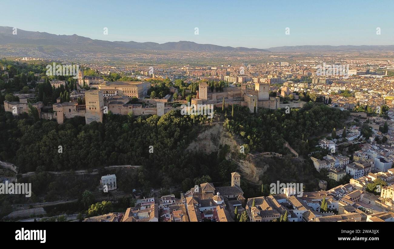 Drone photo Alhambra Grenade espagne europe Banque D'Images