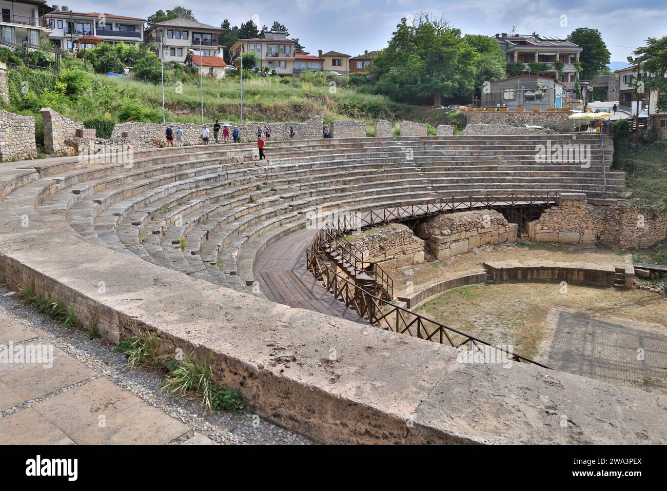 Théâtre de Lychnidos, amphithéâtre, Ohrid, Macédoine du Nord Banque D'Images