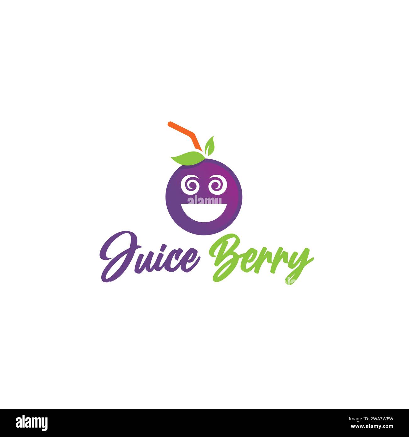 Logo Juice Berry Design simple Illustration de Vecteur