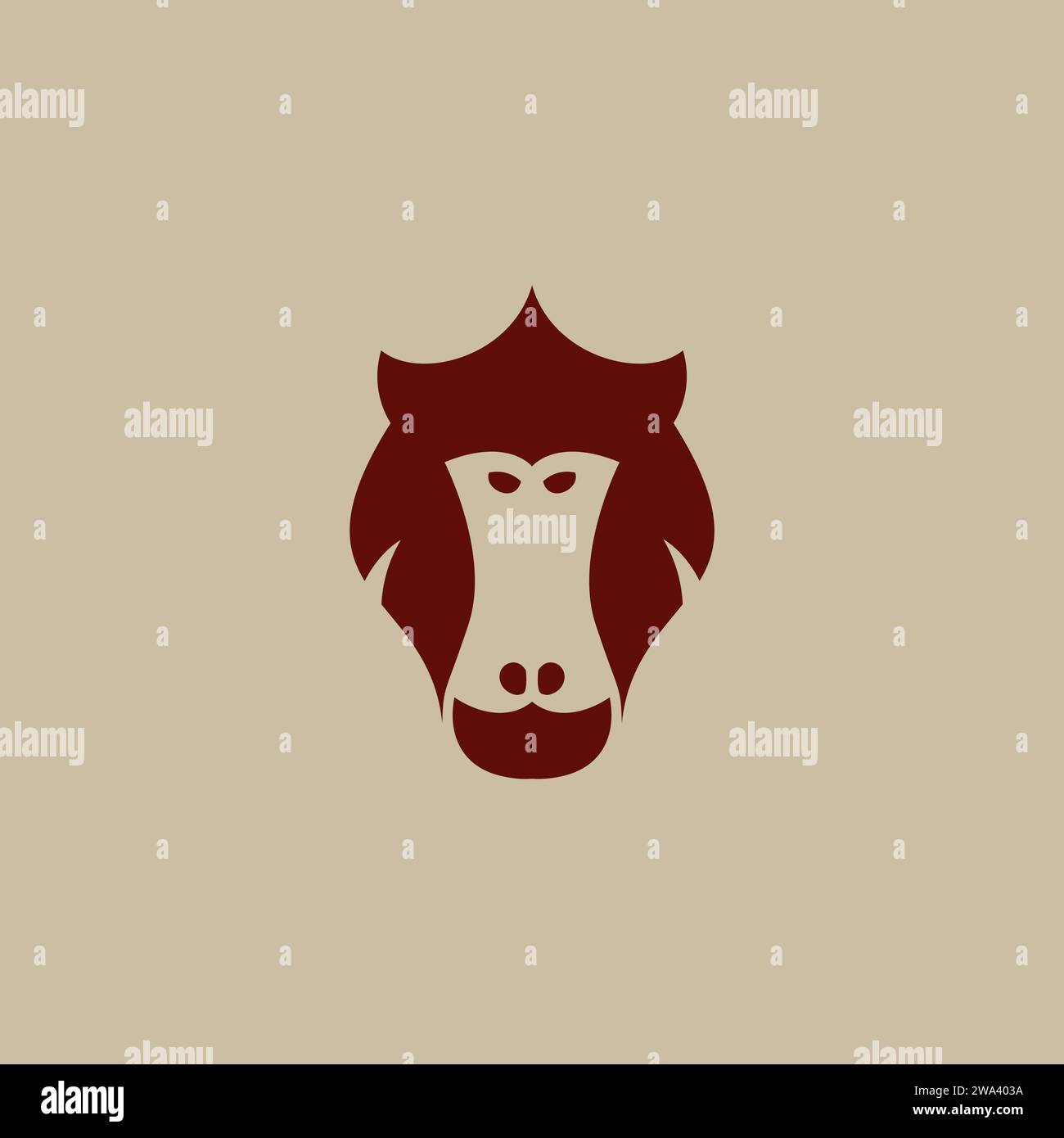 Logo Singe Baboon. Illustration vectorielle d'icône de singe Illustration de Vecteur