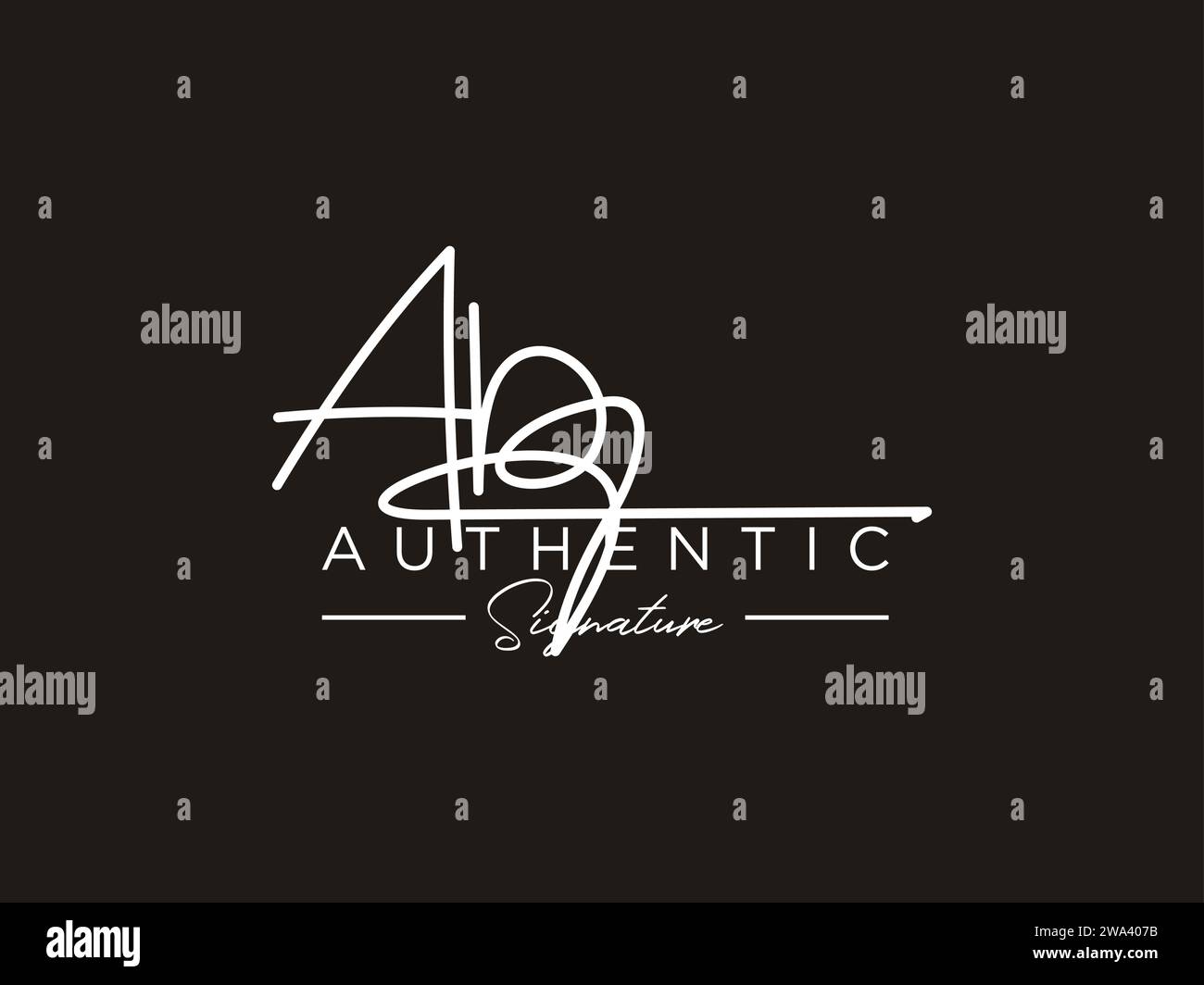 Modèle de logo de signature AB Vector. Illustration de Vecteur
