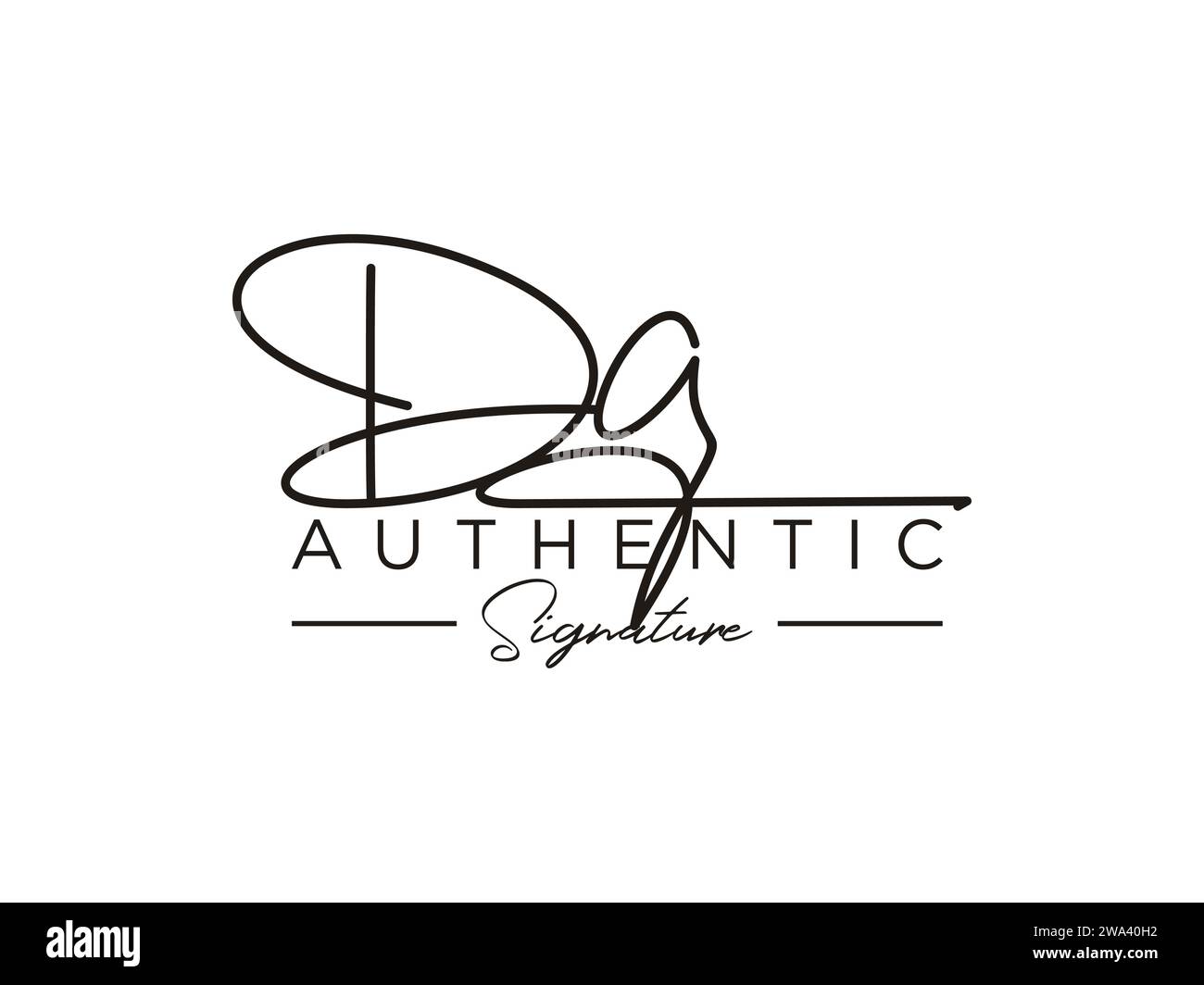 DA Signature logo Template Vector. Illustration de Vecteur