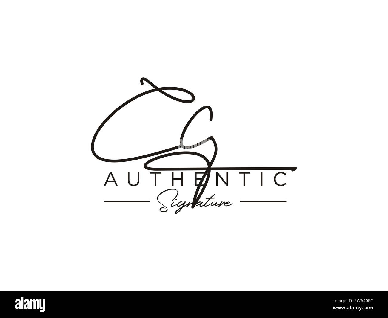 VECTEUR de modèle DE logo DE signature CC. Illustration de Vecteur