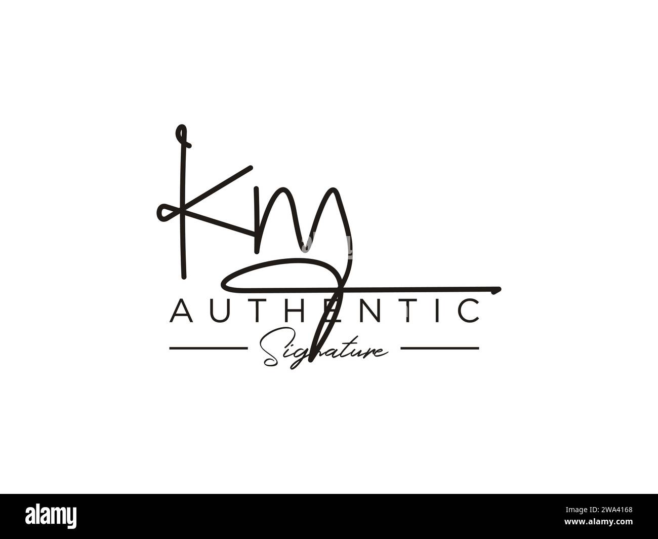 VECTEUR de modèle de logo DE SIGNATURE KM. Illustration de Vecteur