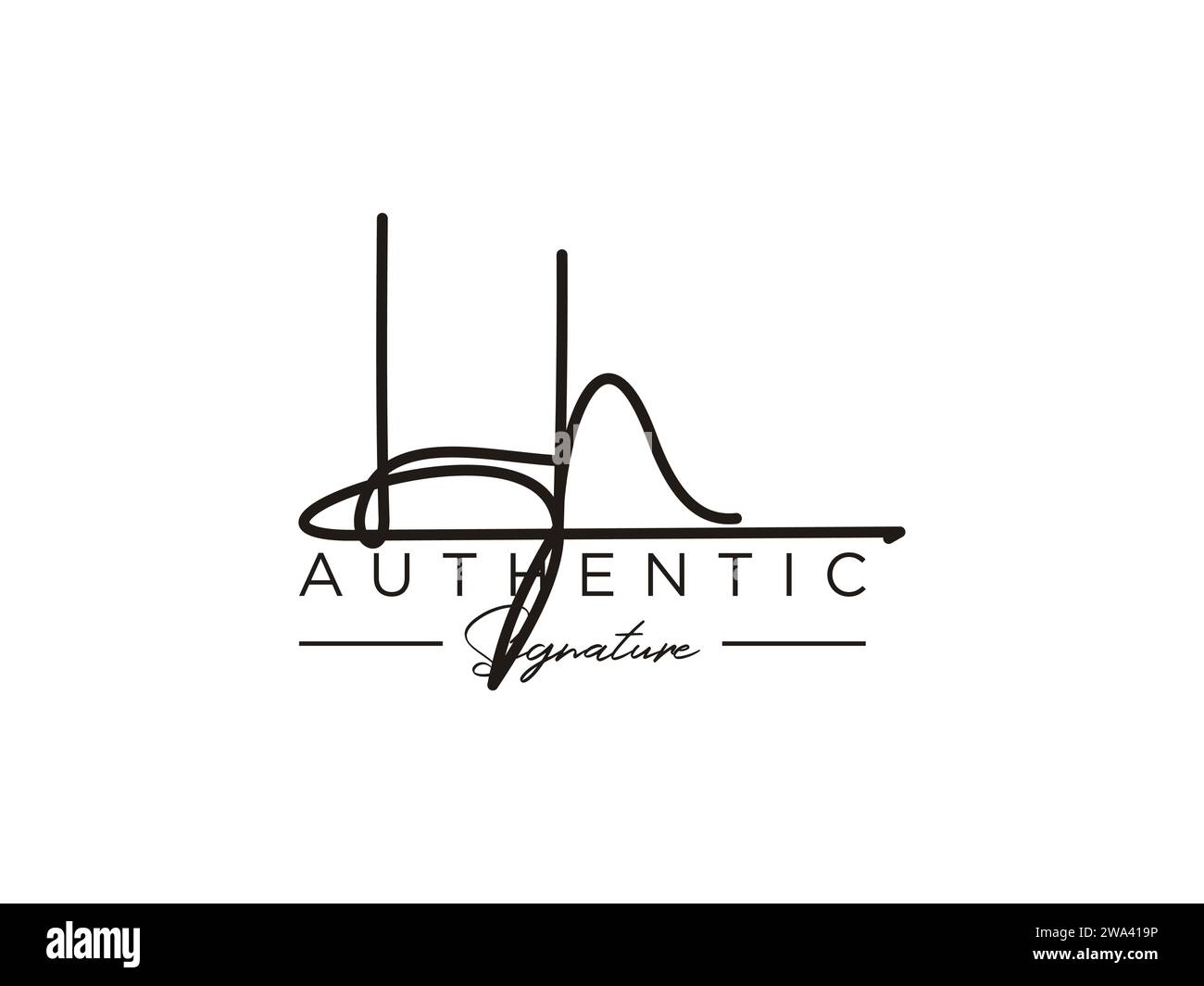 Modèle de logo LH Signature Vector. Illustration de Vecteur