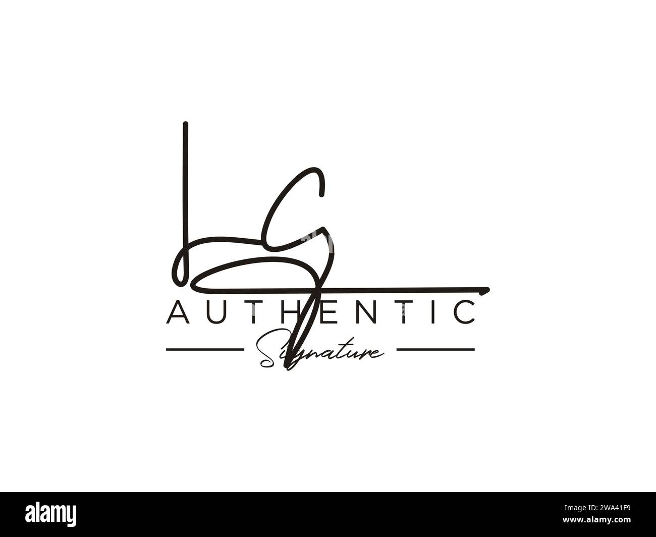 Modèle de logo Signature LC Vector. Illustration de Vecteur