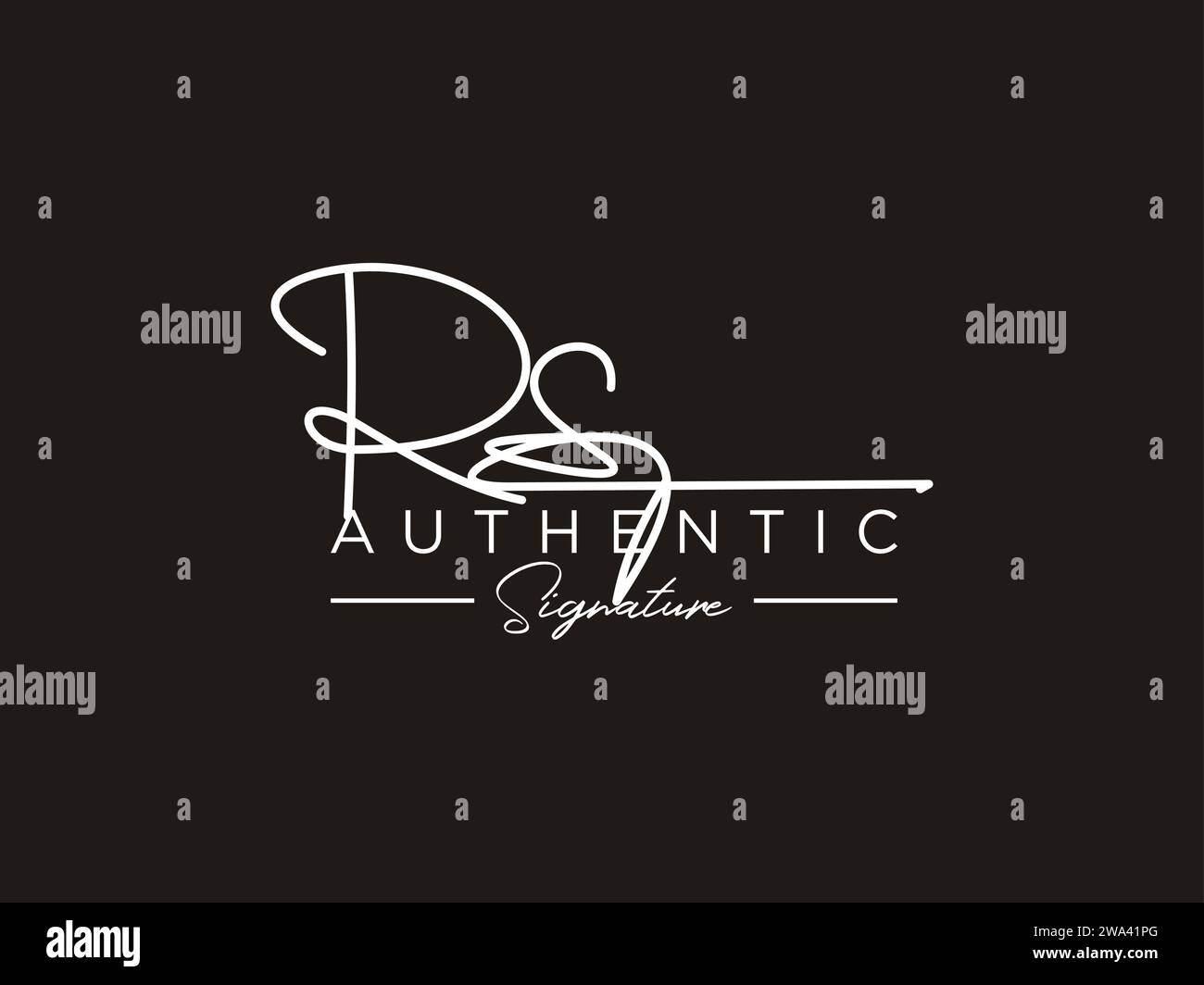 Modèle de logo Signature de RS Vector. Illustration de Vecteur