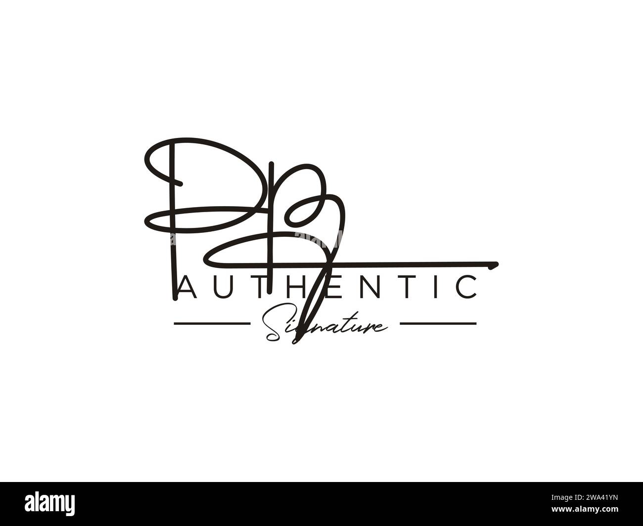 Modèle de logo de signature PP Vector. Illustration de Vecteur