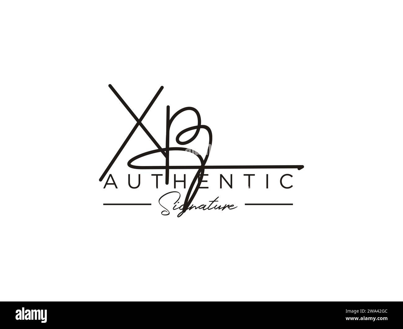 Modèle de logo de signature XP Vector. Illustration de Vecteur