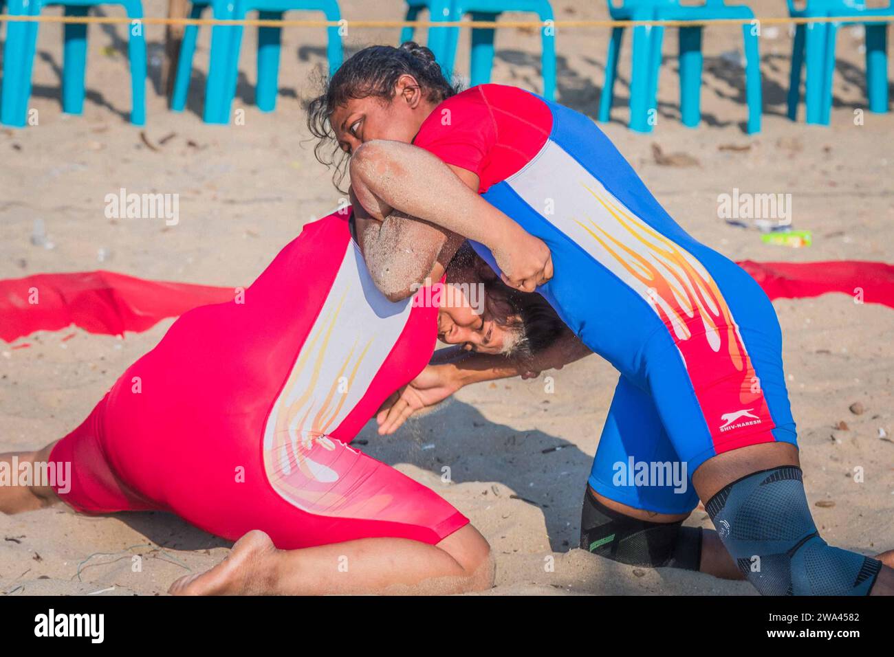 kochi, Inde - 27 décembre 2023 : Kushti Wrestling Banque D'Images