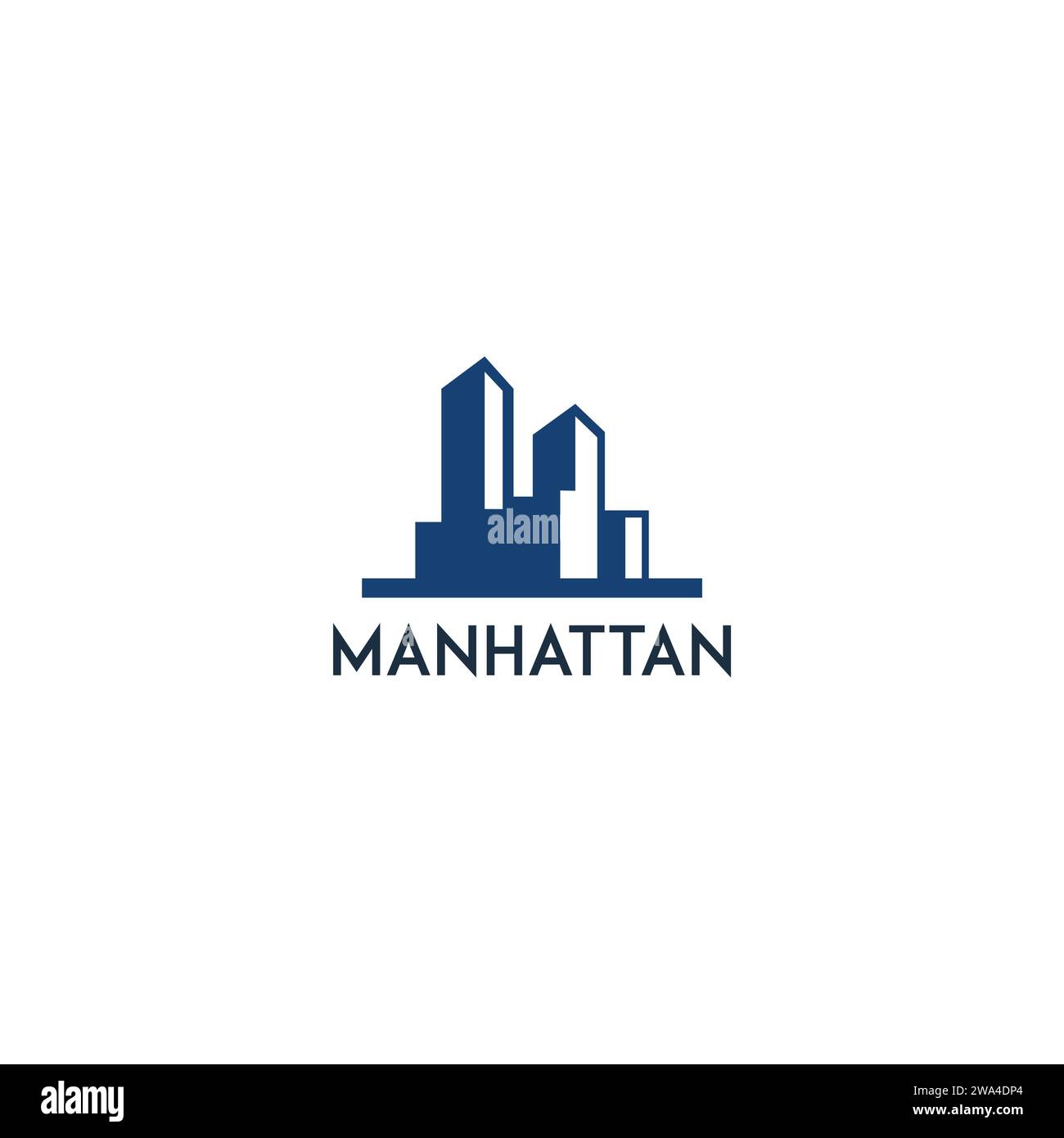 Manhattan City logo simple. Vecteur d'icône de ville Illustration de Vecteur
