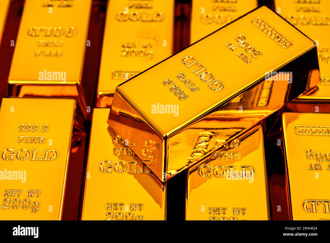 Gros plan photo une barre d'or fond noir Banque D'Images