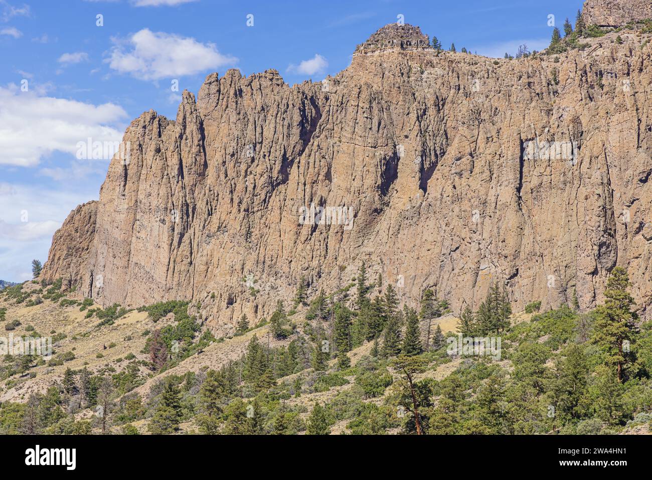 Vue détaillée des Pinnacles de Dillon dans la zone de loisirs nationale de Curecanti Banque D'Images