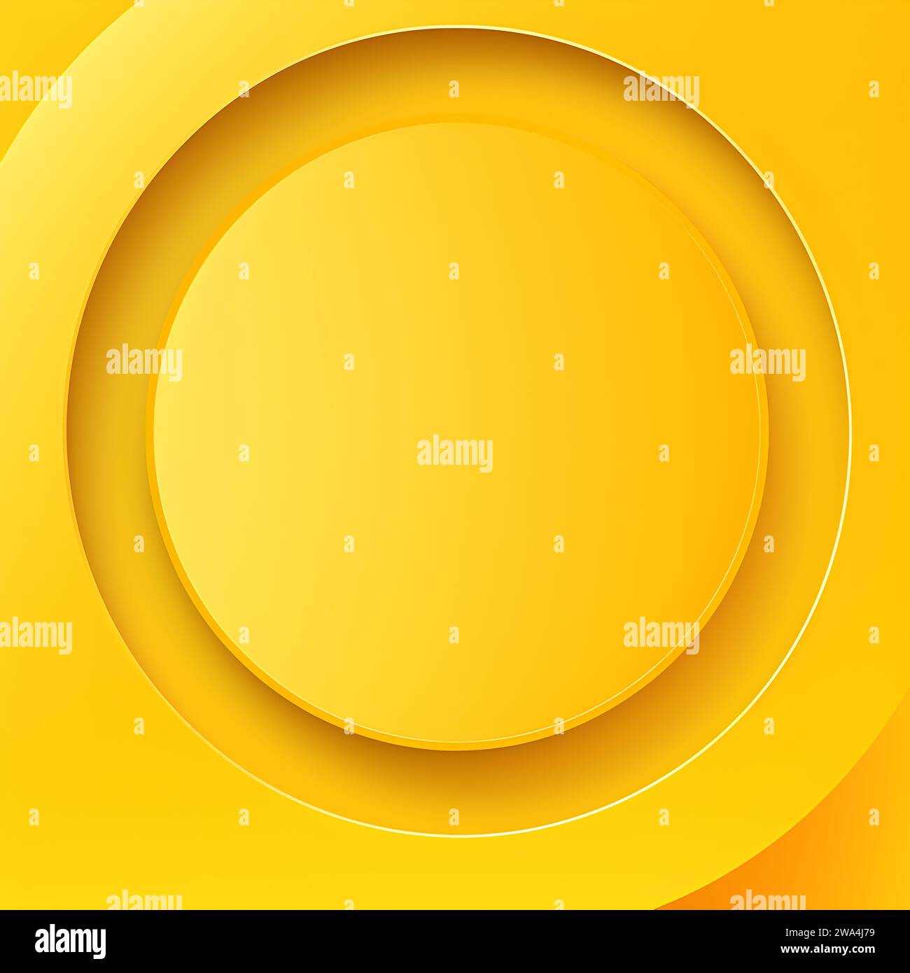 Dégradé fond de cercle jaune abstrait géométrique moderne avec espace vide au milieu Banque D'Images