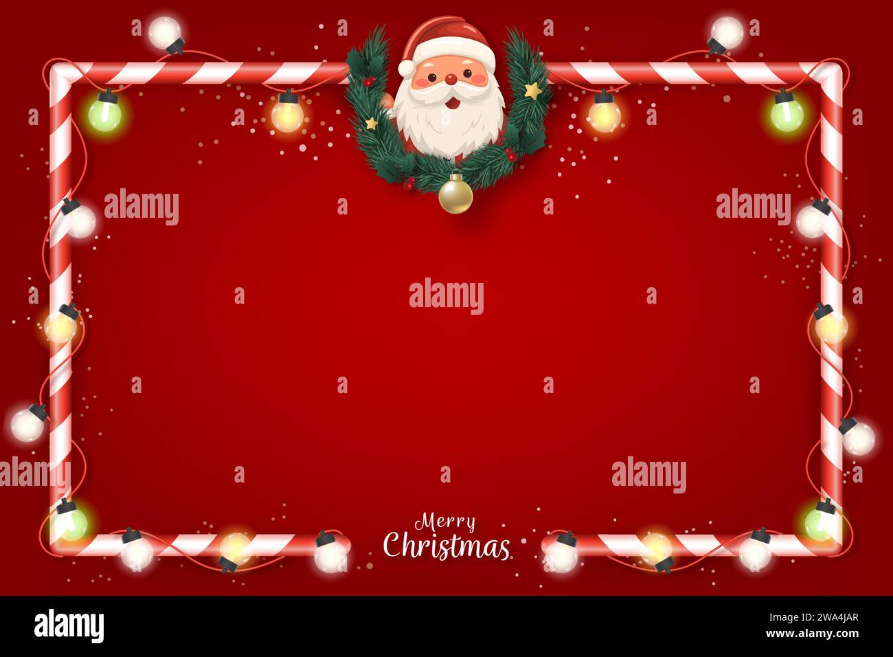Décoration de conception de bordure de fond de cadre de Noël rouge avec espace de copie pour le texte Illustration de Vecteur