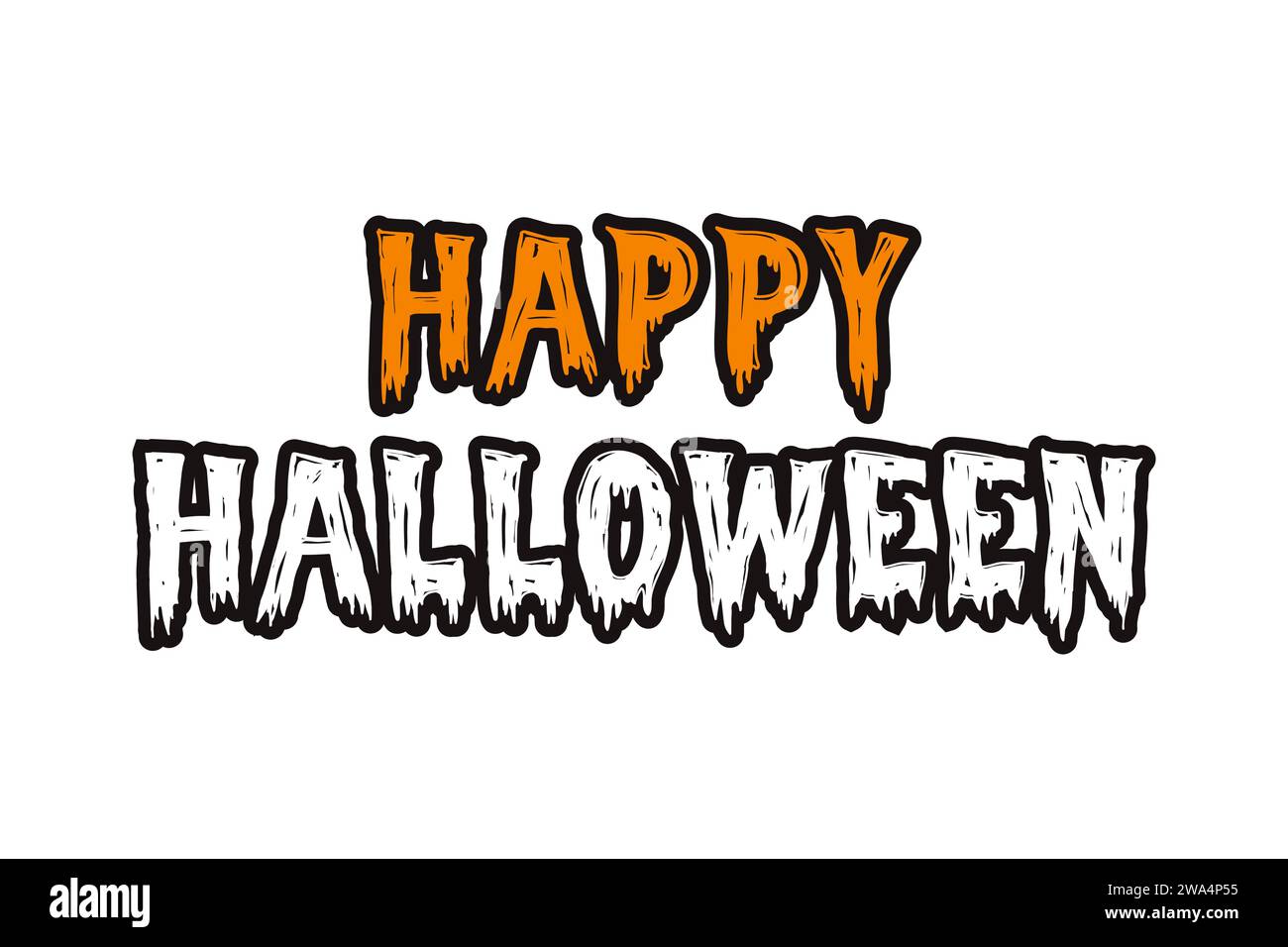Bonne typographie de lettrage de texte Halloween sur fond blanc, illustration vectorielle Illustration de Vecteur