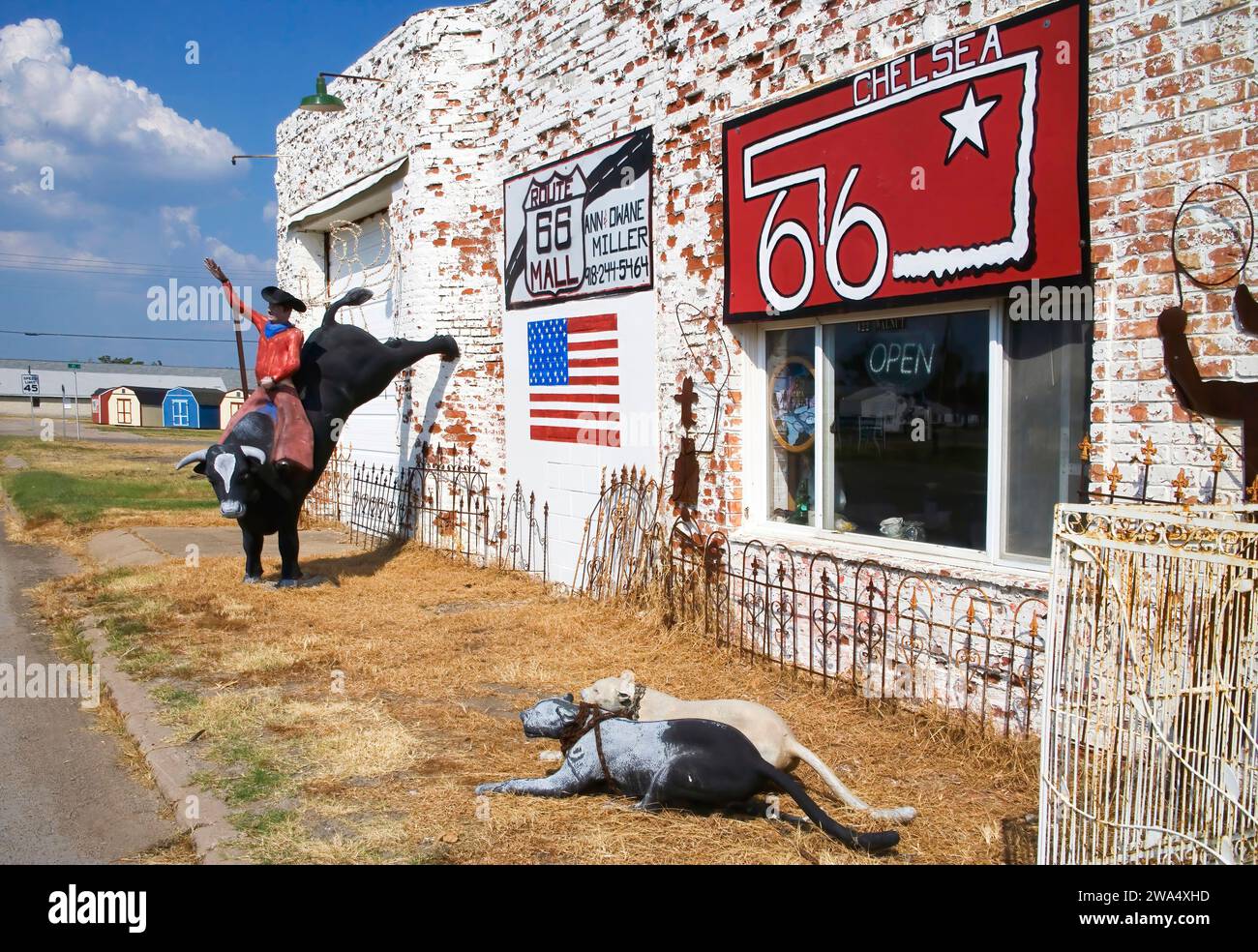 une boutique de souvenirs sur la route 66 à chelsea oklahoma Banque D'Images