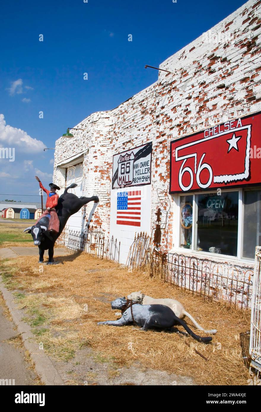 une boutique de souvenirs sur la route 66 à chelsea oklahoma Banque D'Images
