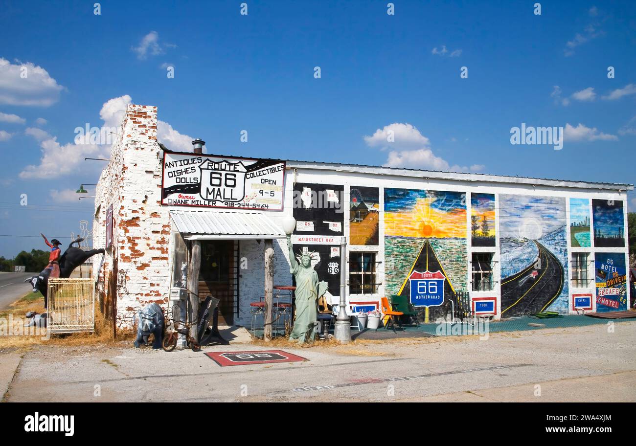une boutique de souvenirs sur la route 66 à chelsea oklahoma Banque D'Images