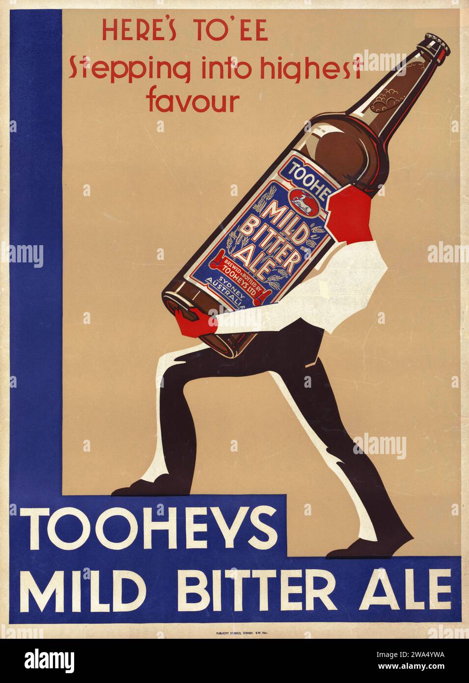 Affiche publicitaire de bière - Tooheys Mild Bitter Ale, c 1930s. Banque D'Images