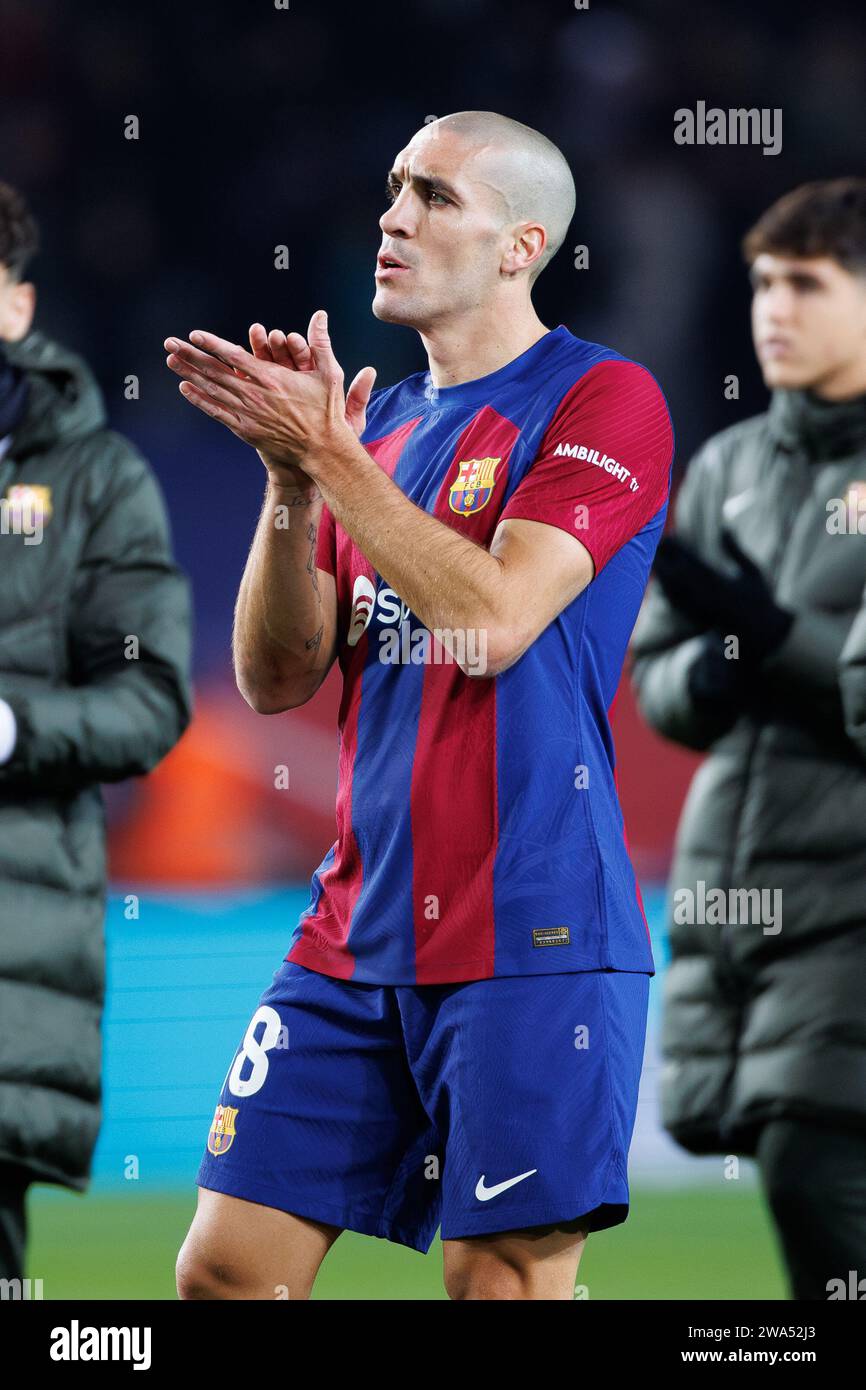 Barcelone, Espagne. 20 décembre 2023. Oriol Romeu en action lors du match LaLiga EA Sports entre le FC Barcelone et UD Almeria à l'Estadi Olimpic LL Banque D'Images