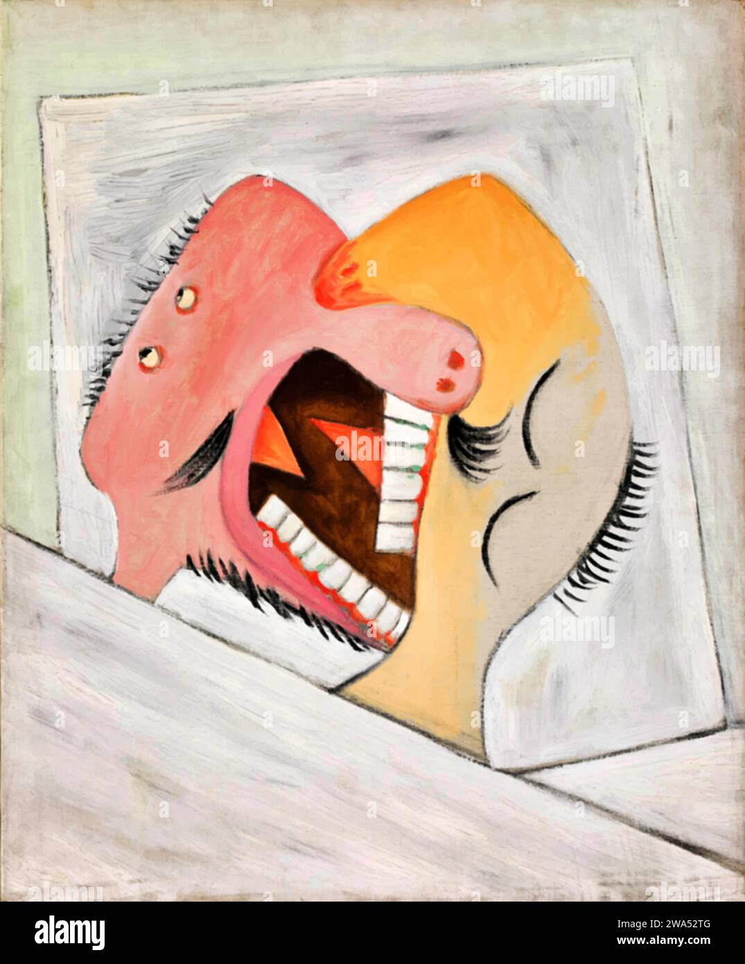 Le Baiser 'le Baiser', 1931 (peinture) de l'artiste Picasso, Pablo (1881-1973) Espagnol. Illustration de Vecteur