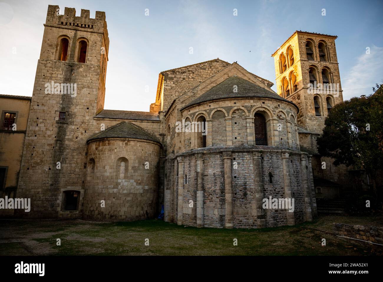 Abbaye de Caunes-Minervois, datant du VIIIe siècle, département de l'Aude en Occitanie, France Banque D'Images