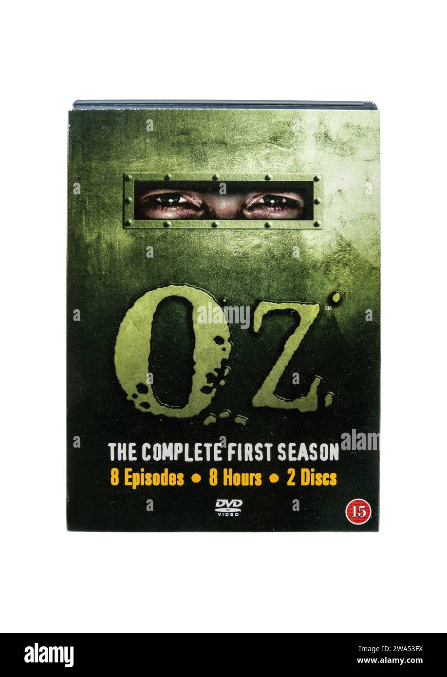 OZ TV Show, DVD de première saison. Isolé sur fond blanc avec un chemin de détourage. Lahti, Finlande. 17 décembre 2023. Banque D'Images