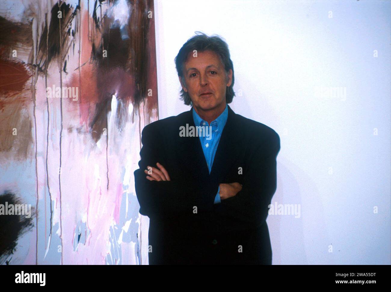 Paul McCartney, britischer Sänger, Komponist und Maler, eröffnet eine Ausstellung seiner Bilder in Siegen, Deutschland 1999. Banque D'Images