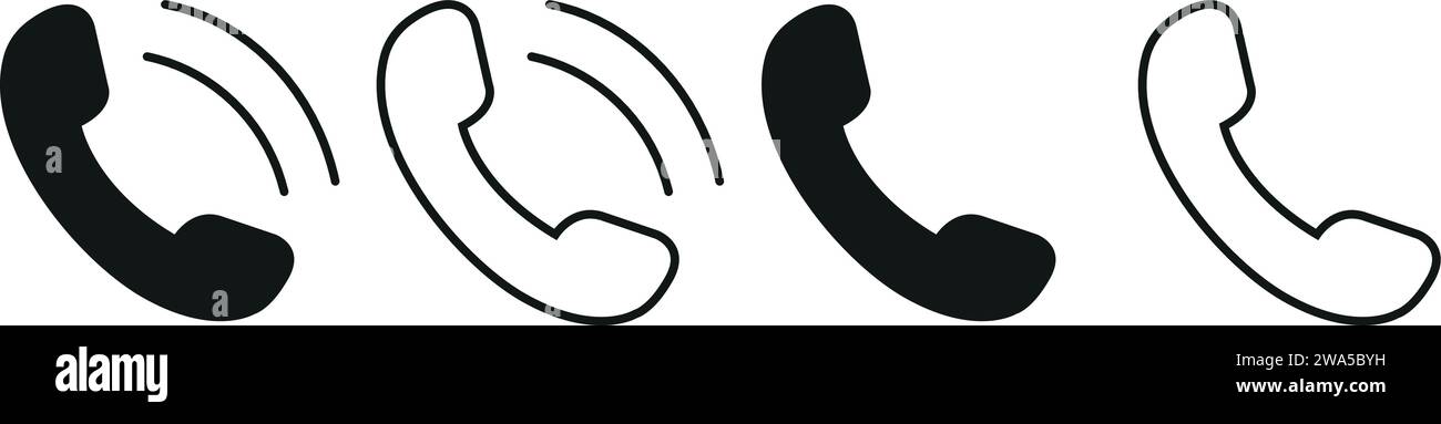 Contactez-nous.téléphone, communication. icône dans un style plat. Illustration vectorielle. Icône téléphone définie. Illustration de Vecteur