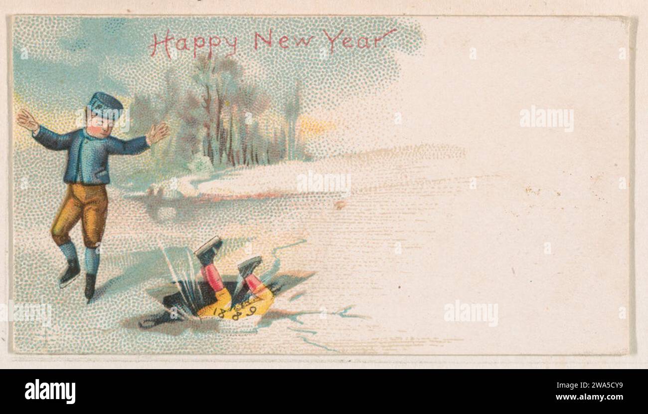 Bonne année, de la série New Years 1890 (N227) publiée par Kinney Bros. 1963 par Kinney Brothers Tobacco Company Banque D'Images