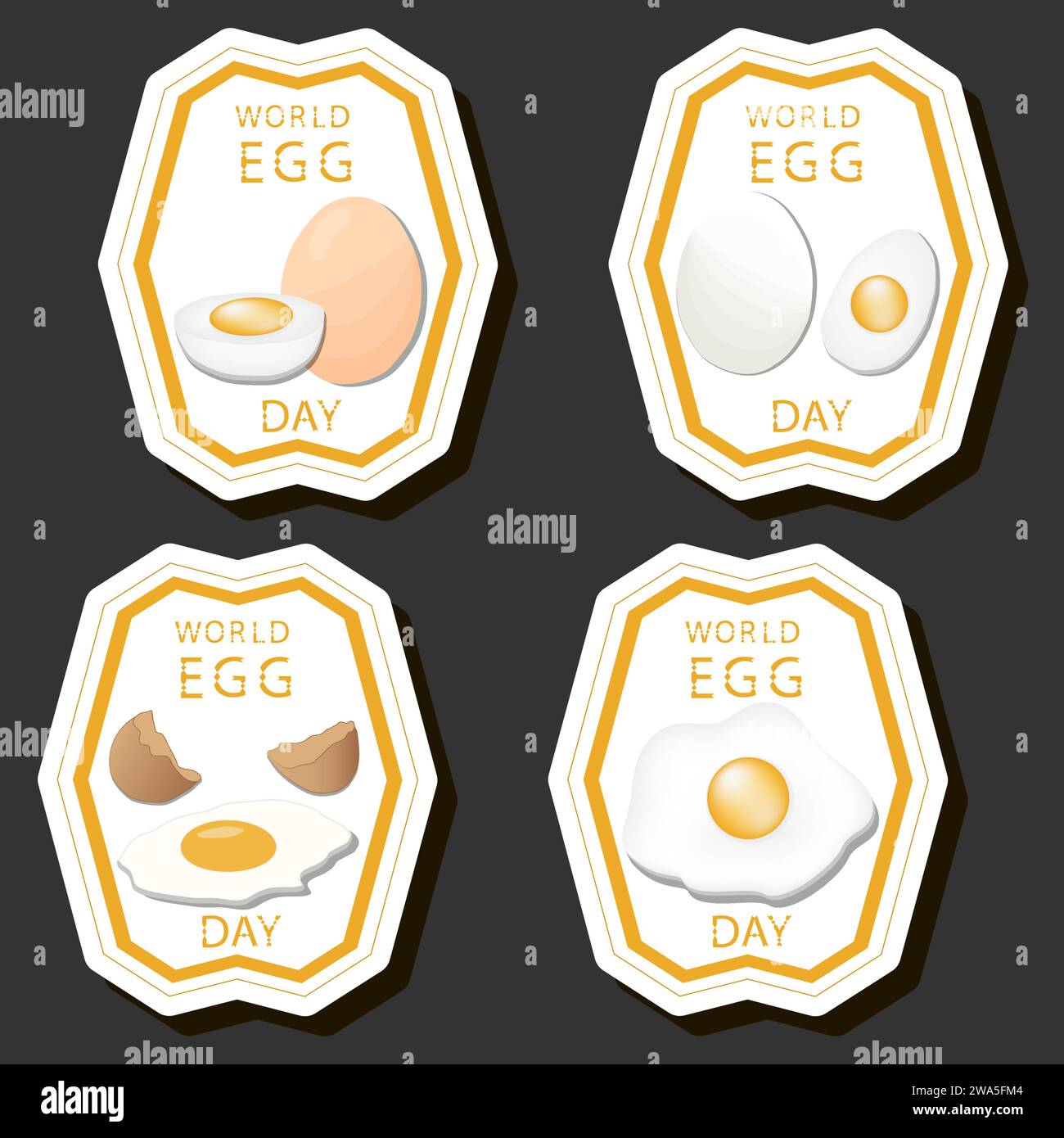 Belle illustration en couleur sur le thème de la célébration de la fête annuelle Journée mondiale de l'œuf Illustration de Vecteur