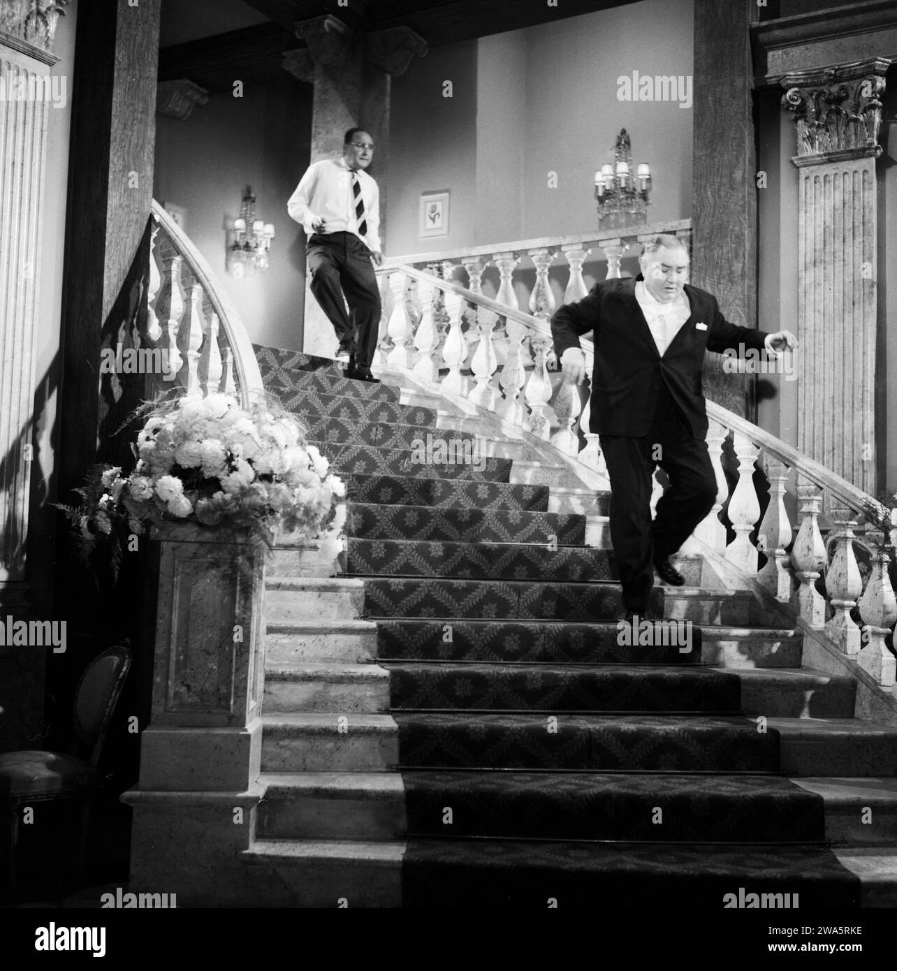 Conny und Peter machen Musik, Schlagerfilm, Deutschland 1960, Regie : Werner Jacobs, Darsteller : Walter Gross (oben), Kurt Großkurth Banque D'Images