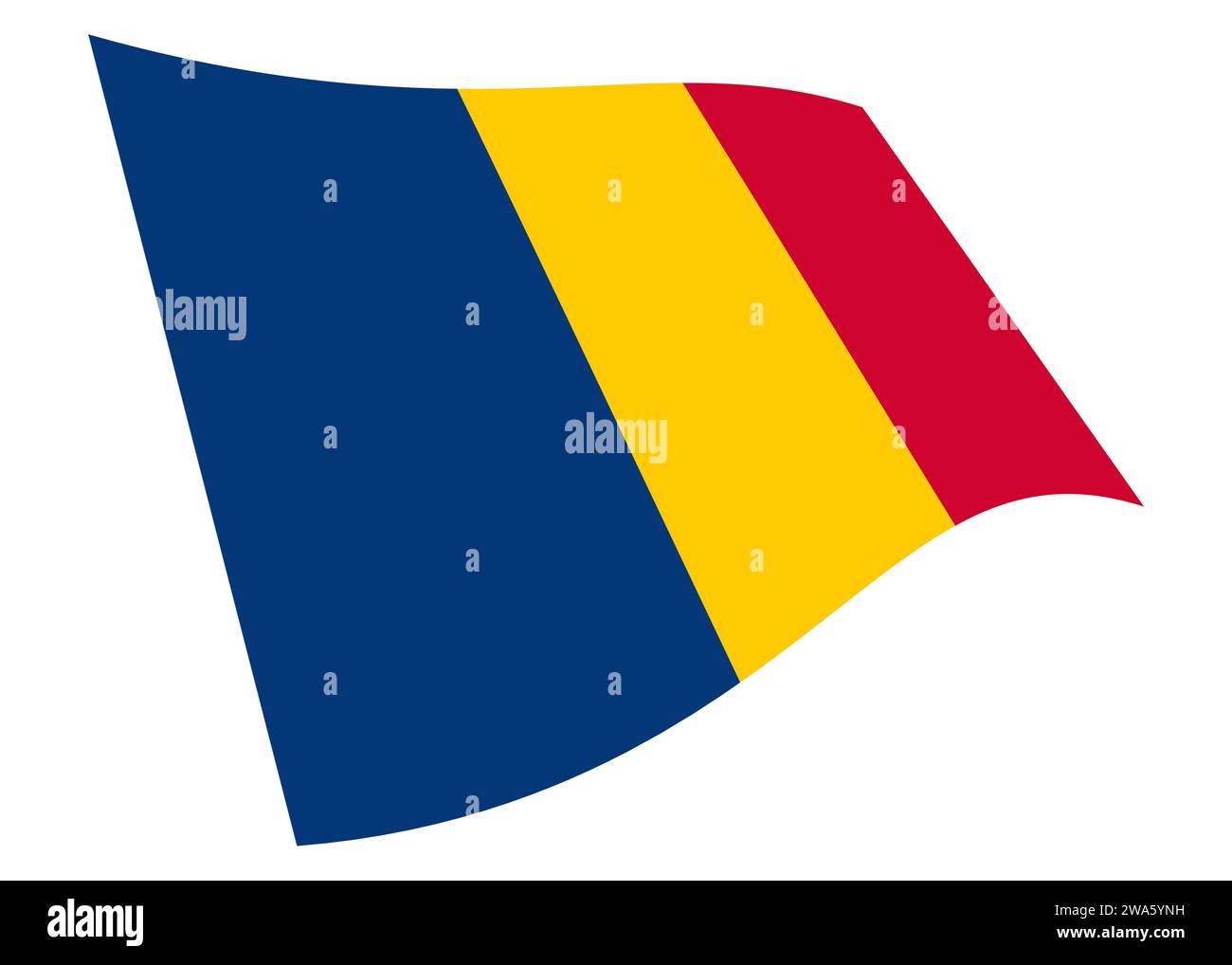 Une illustration 3d du drapeau agitant le Tchad Banque D'Images