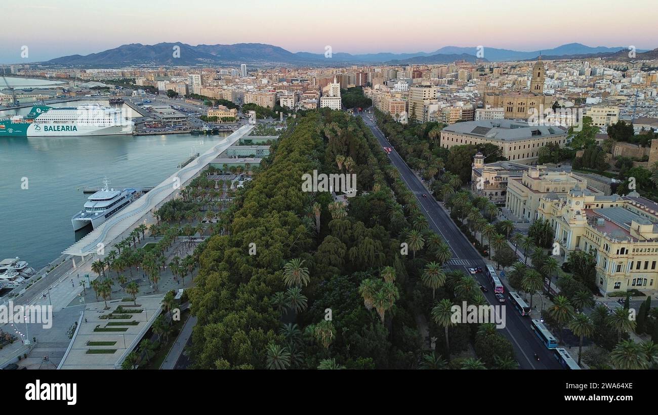Drone photo Malaga Espagne europe Banque D'Images