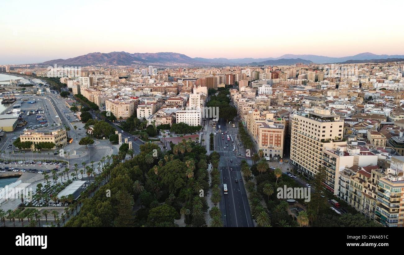 Drone photo Malaga Espagne europe Banque D'Images