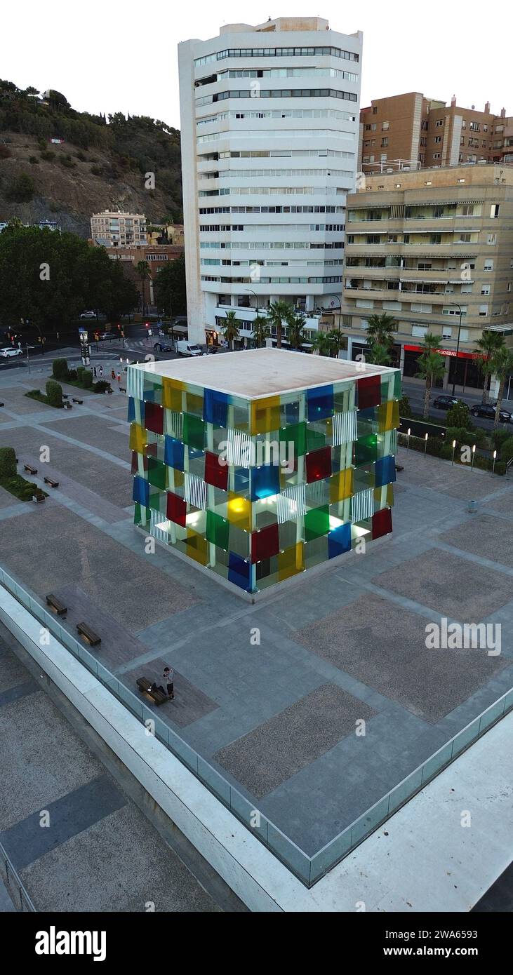 Drone photo centre Pompidou Malaga espagne europe Banque D'Images