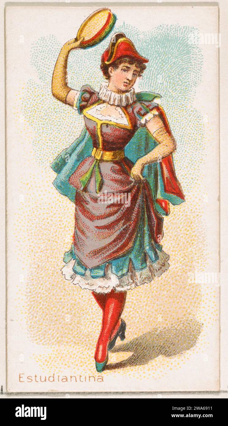Estudiantina Dancer, de la série Dancing Women (N186) publiée par Wm. S. Kimball & Co. 1963 par William S. Kimball & Company Banque D'Images