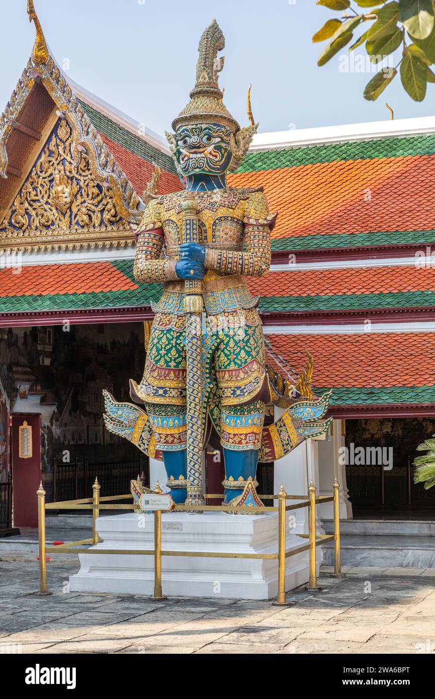 Un guerrier démon au Grand Palais, Bangkok, Thaïlande. Banque D'Images