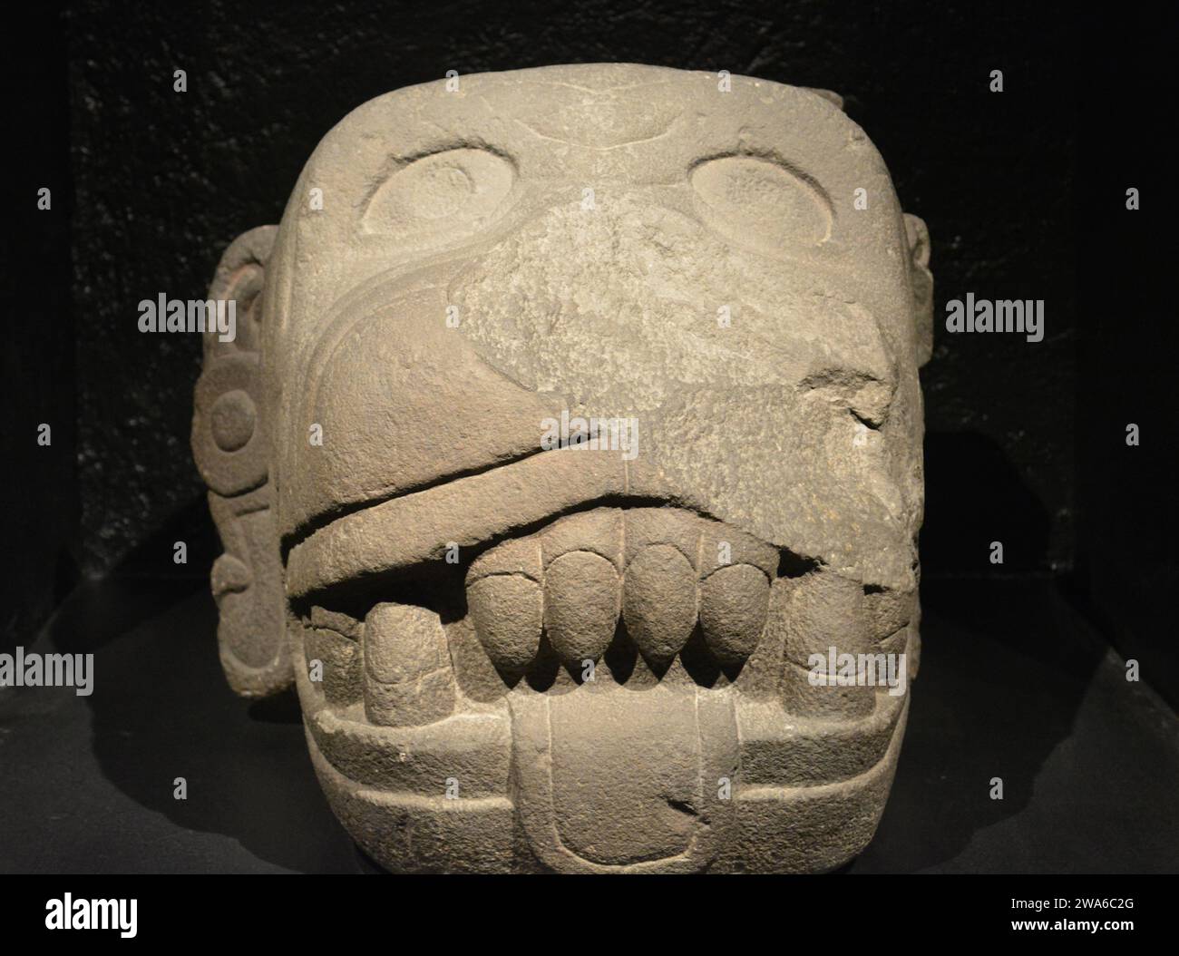 Dieu Xolotl, Dieu duplicité. Musée Templo Mayor à Mexico. Banque D'Images