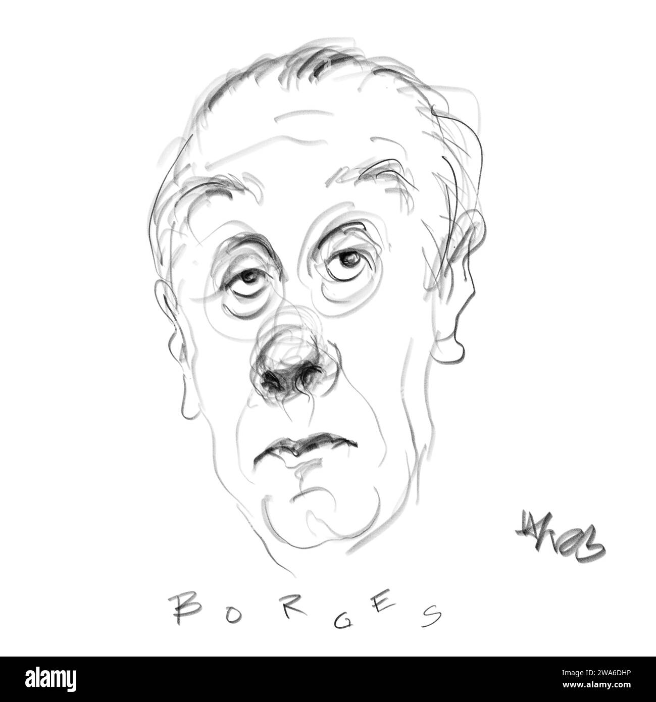 Portrait de l'auteur Borges Banque D'Images