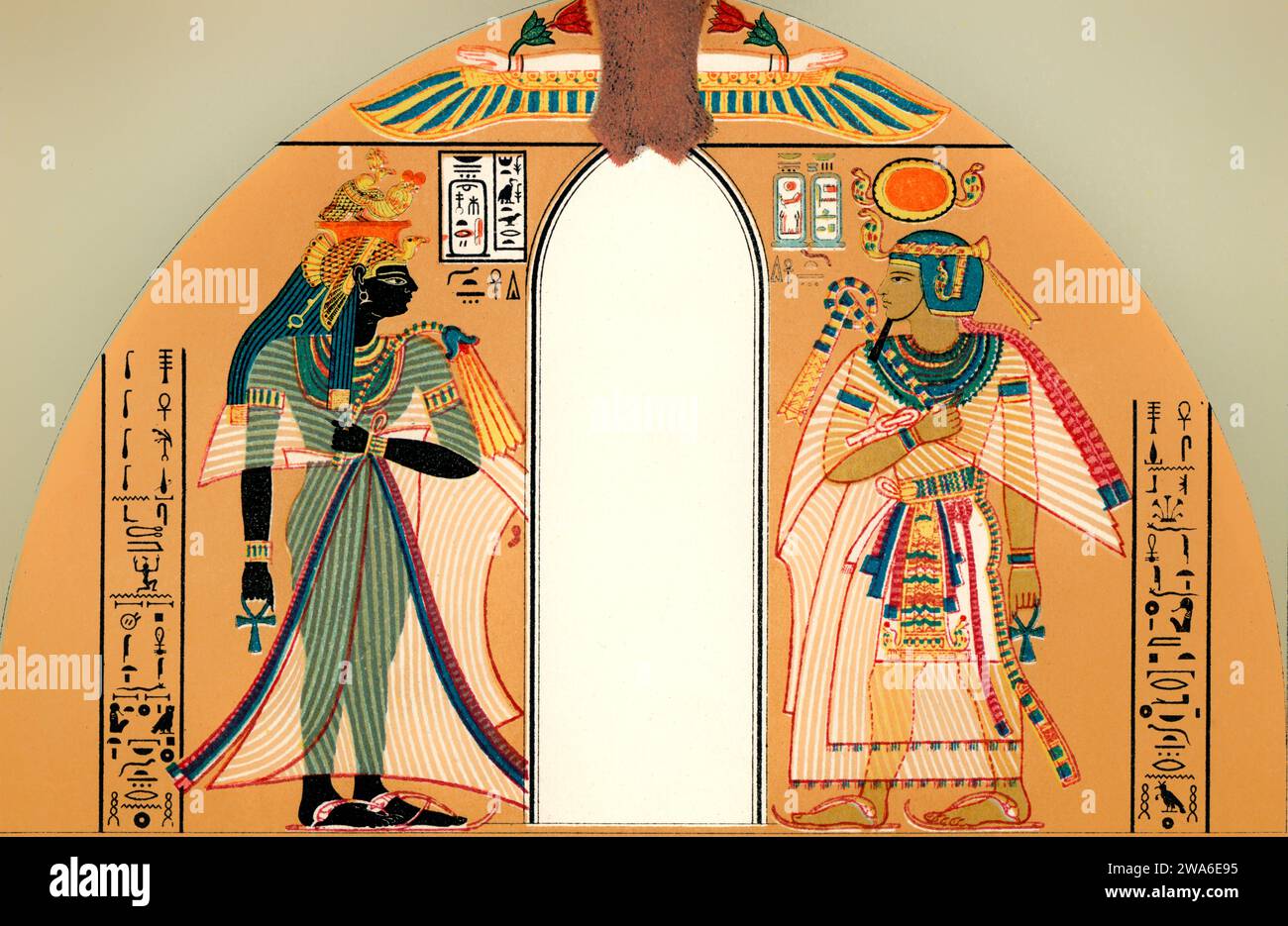 Pharaon Amenhotep Ier avec sa mère la reine Ahmôsis-Néfertari, 18e dynastie d'Égypte Banque D'Images