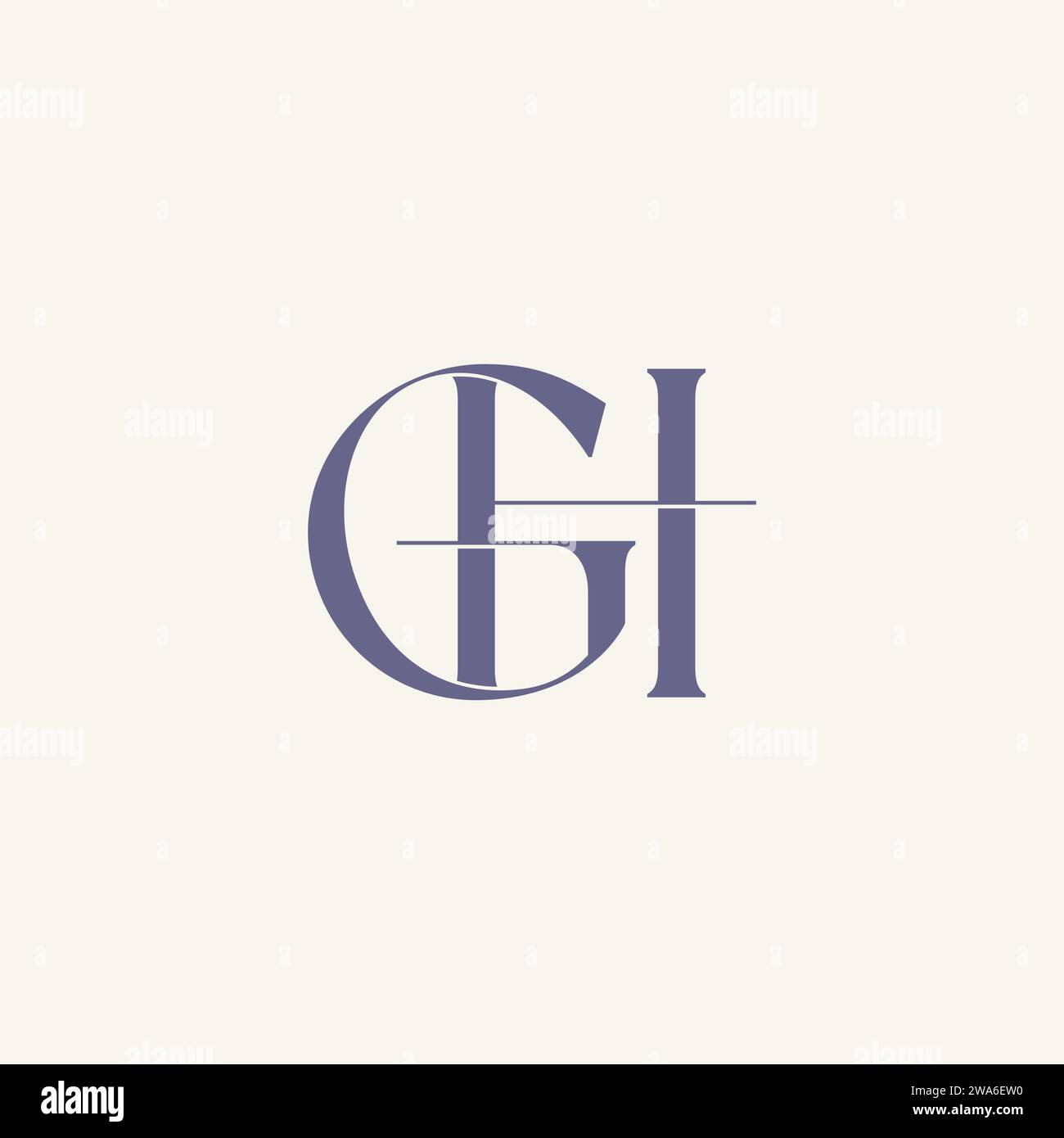 Design typographie GH lettre initiale logo de couleur violette. Illustration vectorielle Illustration de Vecteur