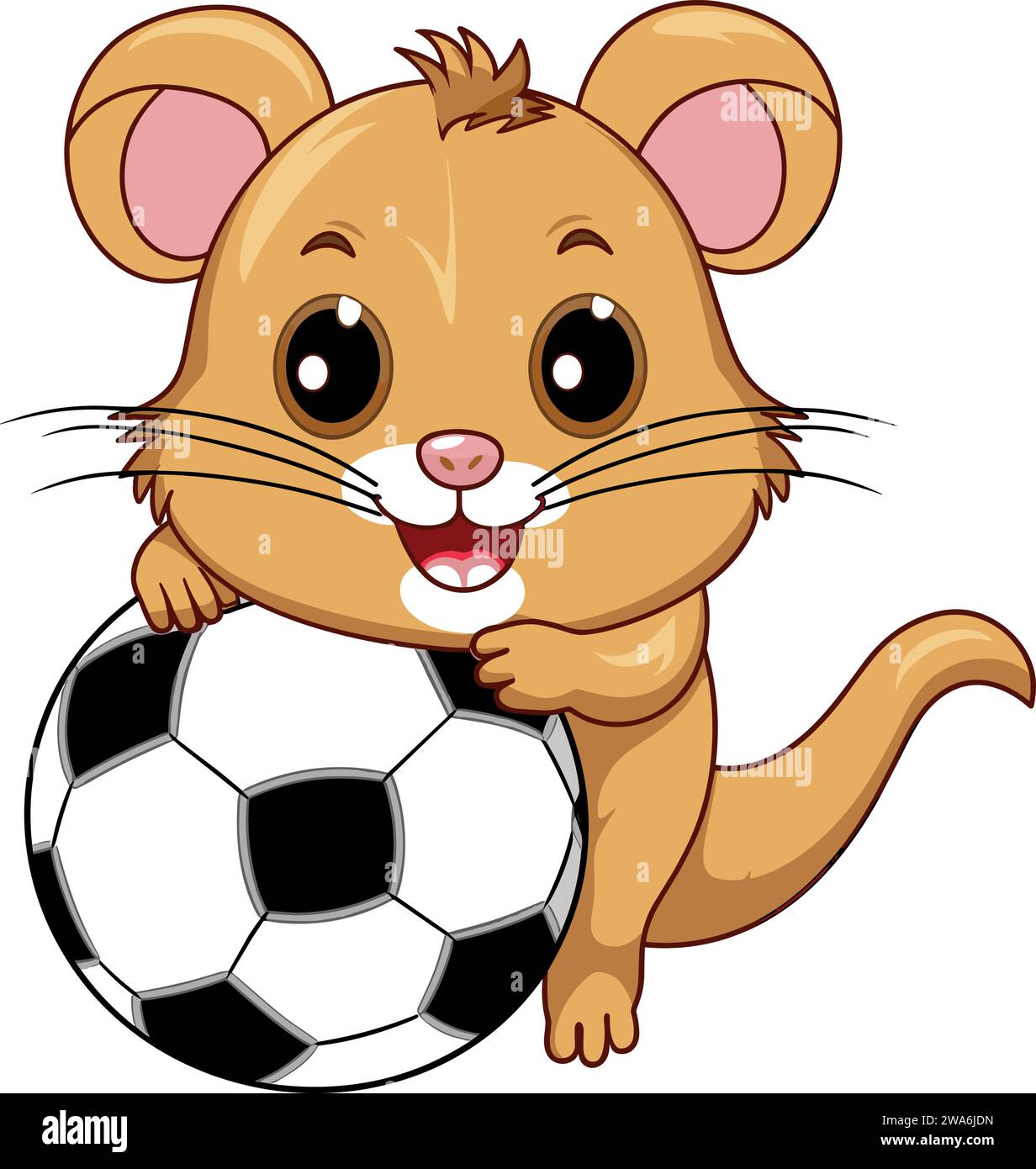 Hamster jouant au football Vector Art Illustration de Vecteur