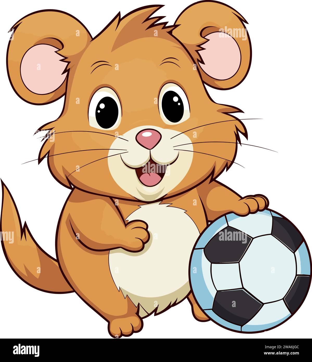 Hamster jouant au football Vector Art Illustration de Vecteur