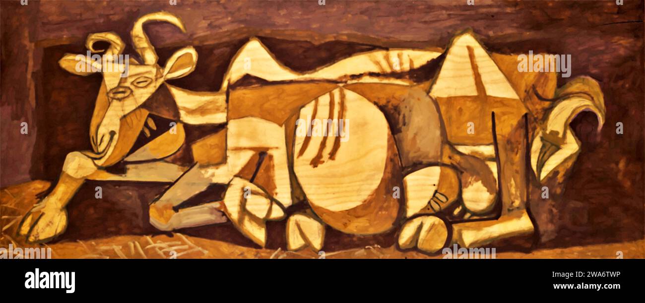 La chèvre, 1950 (peinture) de l'artiste Picasso, Pablo (1881-1973) espagnol. Illustration de Vecteur
